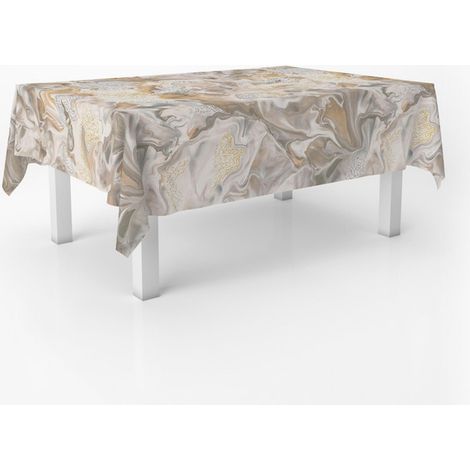 Nappe Toile cirée Lavable rectangulaire 260x140 cm Genil Or (1/5)