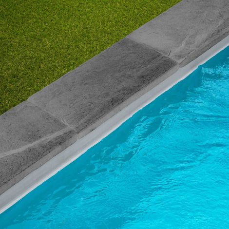 Margelle de piscine Ardoise Noire Vieillie 60x30x6 cm Bord Droit (à l'unité) - RO'MA NATURE (1/4)