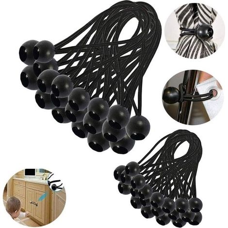 Tendeur Elastique - 20 cm - Caoutchouc Haute Qualité - Pour Bâche Tente Pavillon Camping Rideaux - Lot de 30 Pièces (1/5)