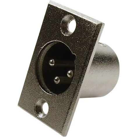 XLR embase mâle, contacts droits Cliff FC6105 Nombre de pôles: 3 argent 1 pc(s) W90815 (1/3)