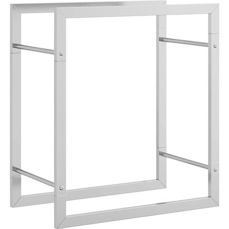 Maison Exclusive - Estante para leña acero inoxidable 50x28x56 cm