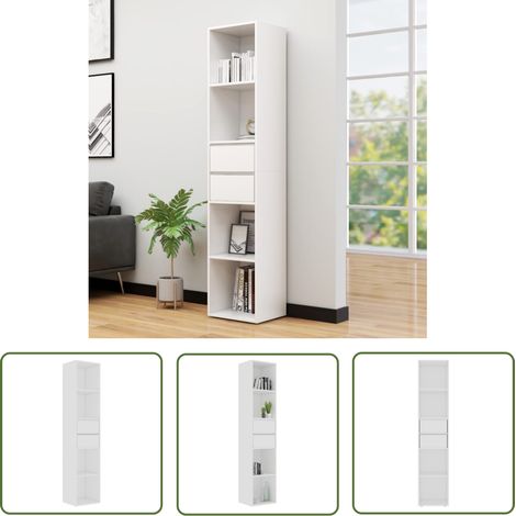 Maison Exclusive Bücherregal Weiß 36x30x171 cm Holzwerkstoff (1/5)