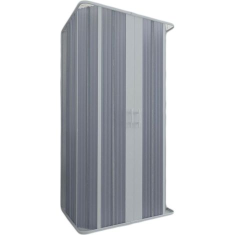 3-Seitige Duschkabine in pvc h 185 mit Faltduschtür weiss mod Flex mit zentraler Öffnung 80x90x80 cm (1/4)