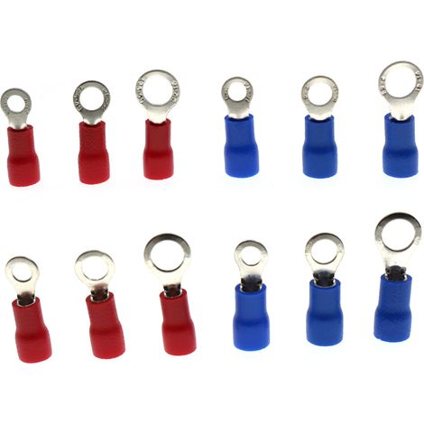 Kit de 300 pcs de connecteurs électriques isolés en vinyle pour fils : dominos, anneaux, fourchettes, déconnecteurs rapides, borniers à sertir cuivre auto (1/2)