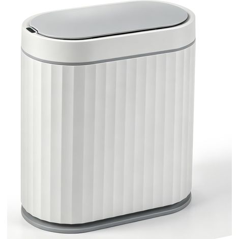Poubelle Automatique 7L avec Capteur Poubelle Electrique avec Couvercle Corbeille Blanche Silencieuse Trash Can pour Etanche/Anti-Odeurs pour Cuisine, Salle de Bain,Bureau, Chambre, WC (1/5)