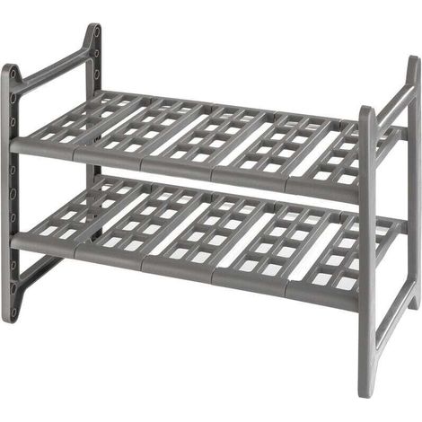 Flexi 45–80 cm graues Küchenregal für unter die Spüle, ausziehbarer Küchenorganizer, modulares Ablageregal für unter die Spüle, Tragkraft bis zu 20 kg (1/4)