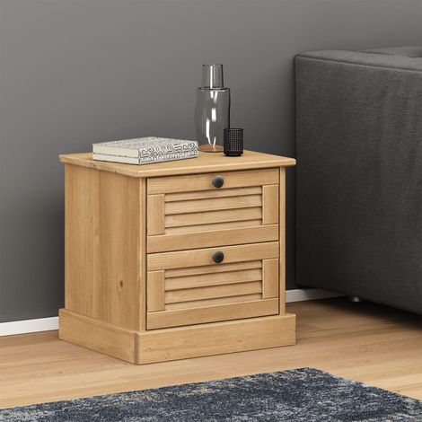 Table de chevet Industriel Table d'Appoint Table de nuit VIGO 42x35x40 cm bois de pin massif -BV29597 (1/5)