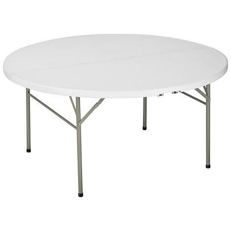 Table pliante ronde avec poignée ALIZEE L 154 x H 74 blanche - Maxiburo (1/3)