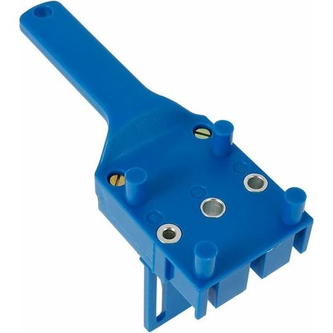 Plantilla para taladrar espigas (1 pieza), guía para taladrar espigas de madera con tope paralelo, kit de plantilla para espigas con centrado de espigas de 6 mm/8 mm/10 mm (azul) (1/5)