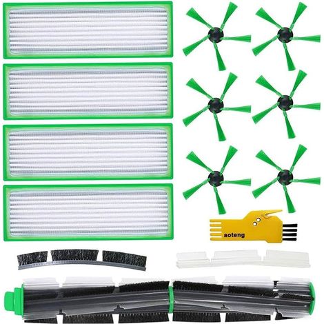 Pièces de rechange pour aspirateur robot Vorwerk Kobold VR200 VR300-4 filtres HEPA allergiques et 6 brosses latérales et 1 brosse principale (1/5)