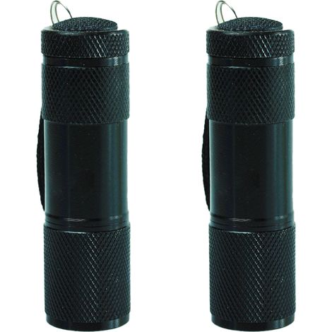 Mini lampe torche à revêtement en caoutchouc avec bandoulière, portable, idéale pour le camping et la randonnée, noire.2Article (1/5)