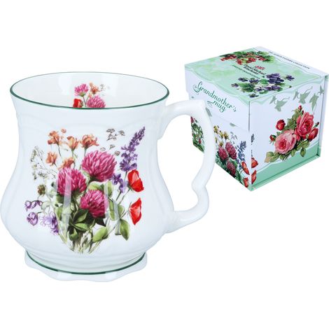 Mug trèfle de grand-mère en céramique, décoré d'un motif carmani, 300 ml (1/5)