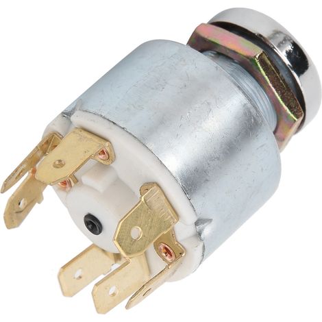 Interrupteur de commande de cylindre de serrure d'allumage 12 V avec 2 clés, compatible avec Lucas SPB501 4 positions (1/5)