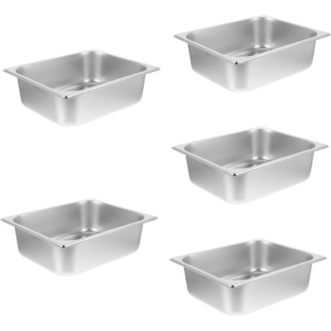 Ensemble de 5 panneaux en acier inoxydable pour le service lors de buffets, apéritifs, en-cas et autres plats. (1/5)