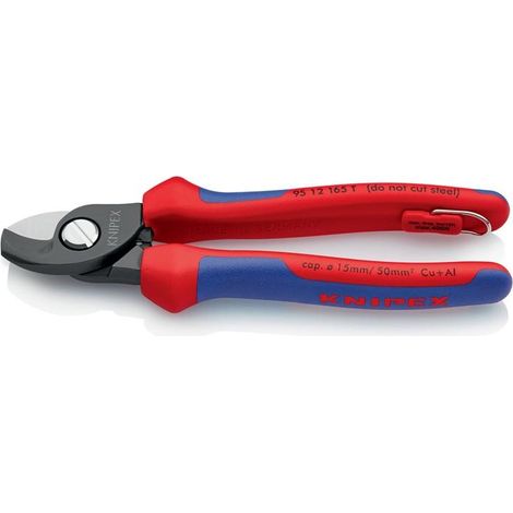 KNIPEX Kabelscheren StepCut Stufenschneide Doppelschneide Mehrkomponenten Griff, Länge: 95 12 165 T 165mm