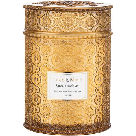La Jolíe Muse 550g Sandelholz Patchouli Duftkerze im Glas Entspannung Vegan (1/5)