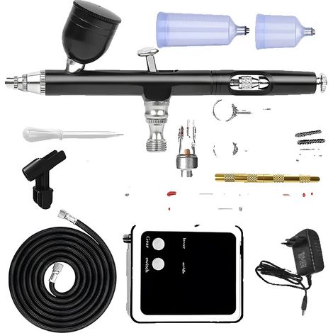 Kit de aerógrafo, doble acción, diseño portátil, enchufe europeo. (1/2)