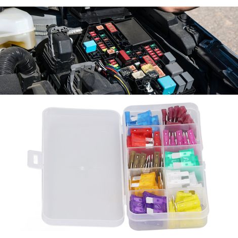 Packung mit 80 Kfz-Sicherungen, 3A–40A, kleine und mittlere Zink-Flachsicherungen in einer Schachtel (1/5)