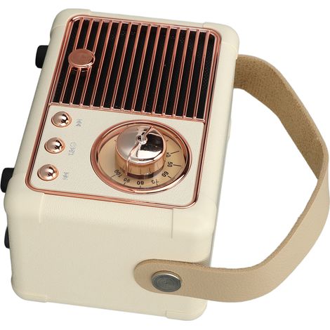 Retro-Bluetooth-Lautsprecher, Vintage-Stil, kleiner tragbarer kabelloser weißer Lautsprecher, ideal für Küche, Büro, Schlafzimmer oder im Freien. (1/4)