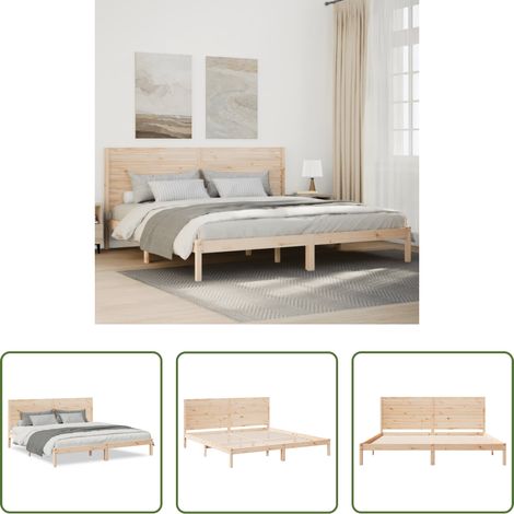 Cadre de lit -  Cadre de lit extra long sans matelas 180x220 cm bois massif (1/5)
