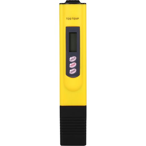 Stylo testeur de qualité d'eau TDS LCD, mesureur de pureté filtre 0-9999 ppm, température, jaune, pour aquarium et piscine (1/3)