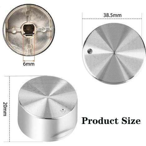 Bouton pour Réchaud à Gaz, Ensemble de 6 Boutons de Commande de Réchaud à Gaz Universels de 6mm de Diamètre, Boutons de Réglage Universels, pour Four, Cuisinière et Plaques Chauffantes (1/4)