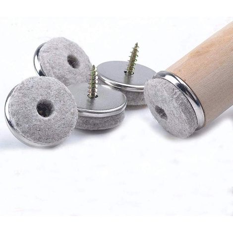 Lot de 32 patins en feutre pour meubles - Diamètre : 28 mm - Avec vis (1/2)
