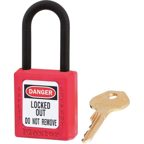 Cadenas de consignation en thermoplastique diélectrique - 406RED - Master Lock (1/2)