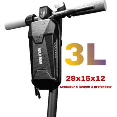 Sacoche Guidon - Scooter Électrique Vélo Draisienne - 3 L - 29 x 15 x 12 cm - Imperméable - Pour Batterie Externe - 1 Pièce (1/4)