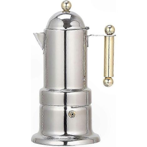 Espressokanne aus Edelstahl für 4 Tassen, induktionsgeeignet, robuste italienische Mokkakanne, verdicktes Design, ideal für den Herd (1/5)