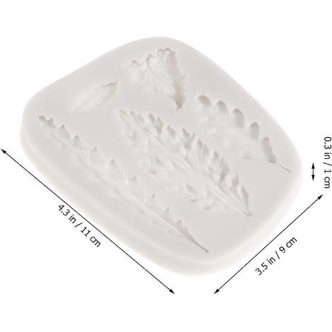Moule en silicone pour fondant, forme de feuille, gris, 1 pièce par paquet, idéal pour les fêtes et la pâtisserie. (1/5)