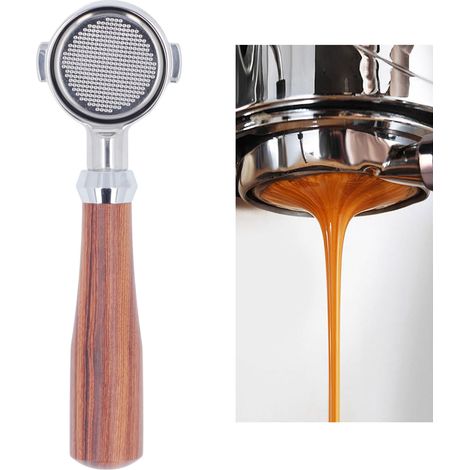 Poignée de cafetière De'Longhi ECO310 en acier inoxydable de 51 mm, poignée classique en palissandre (1/5)