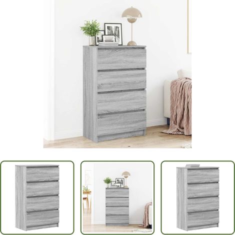 vidaXL Meuble - Buffet Sonoma gris 60x35x98,5 cm Bois d'ingénierie (1/5)