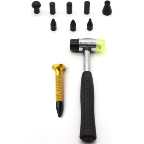 Auto-Dellenreparaturset mit 9 Aufsätzen, lackschadenfreiem Dellenreparaturhammer, Aluminium-Dellenentfernungswerkzeug, für die meisten Fahrzeuge (1/5)