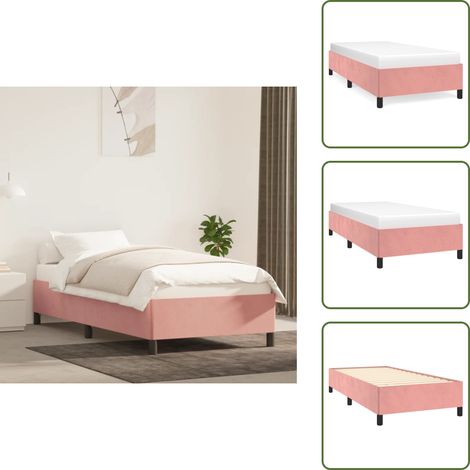 Letto Rosa - vidaXL Giroletto Rosa 100x200 cm in Velluto - Letto in Velluto