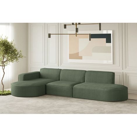 Ecksofa Designersofa PALMA in Stoff Scala Forest Ottomane Links (1/3)