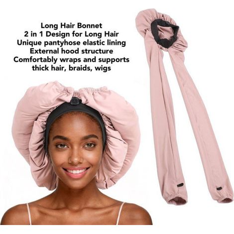 Bonnet Pour Tresses - Doublure Élastique Intérieure Et Capuche Extérieure 2 En 1 - Pour Cheveux Longs Tressés Dreadlocks Extensions - 1 Pièce (1/5)