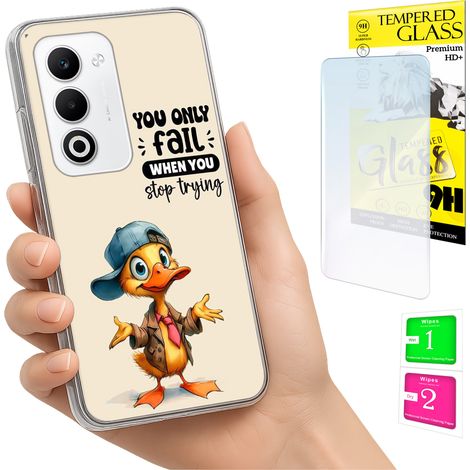 Schutzhülle für Oppo A5 5G mit Foto-Rückseite, Entenmotiv + 9H-Glas (1/5)