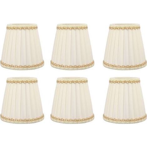 6 pièces ensemble petit abat-jour Style moderne pince en tissu sur ampoule lustre abat-jour pour mur de Table (1/5)