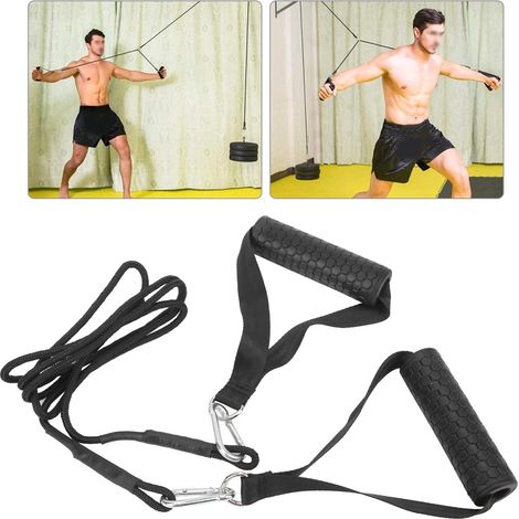 Poignée de Presse Triceps avec Câble et Poulie - Système d'Attache pour Machine de Musculation