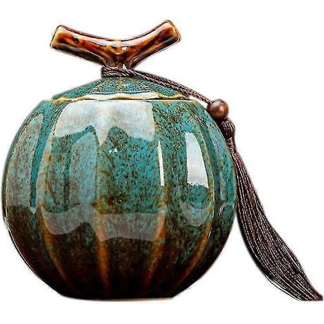 Boîte à thé en forme de citrouille, pot à thé en céramique, récipient à thé noir hermétique, boîte à thé Pu'er en céramique (1/5)