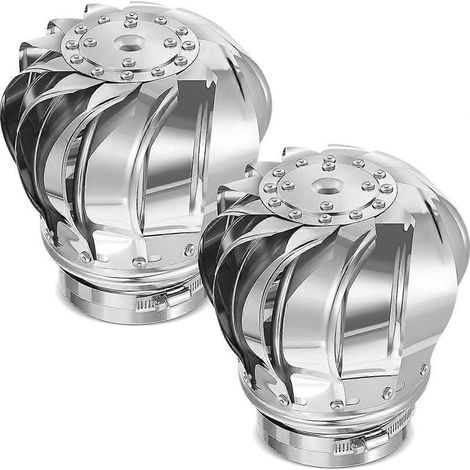 2 ventilateurs de toit non motorisés de 110 mm, type éolienne, pour combles (1/5)