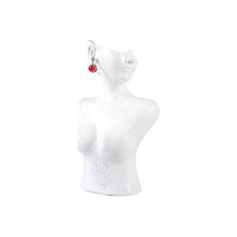 Schmuckständer aus Kunstharz, Büste, Mannequin-Ständer, Aufbewahrungsmöbel aus Kunstharz, geeignet für Halsketten und Ohrringe, Weiß, Größe L (L Weiß)