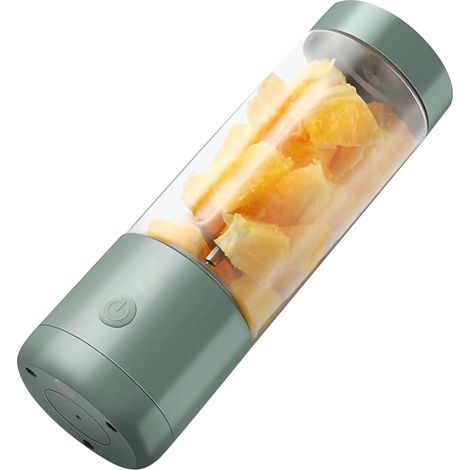 Blender portable multifonction à rotation rapide USB, extracteur de jus électrique pour la maison et les voyages, 400 ml, Fresh Green, quatre lames
