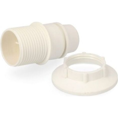 Douille e-14 semi-filetée + rondelle emballage blanc