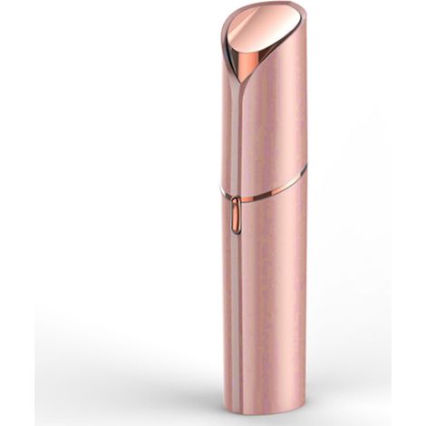 Épilateur électrique pour le visage et le corps, en forme de rouge à lèvres, portable, rechargeable par USB, couleur or. (1/5)