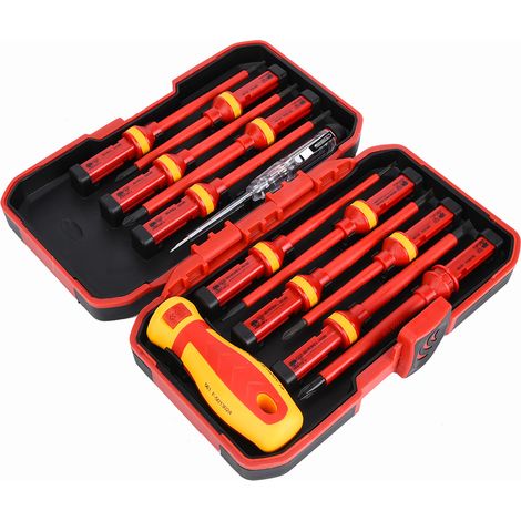 13-teiliges Schraubendreher-Set mit isolierendem Kunststoffgriff, Schraubendreher-Set für Elektriker, Handreparaturwerkzeug A160235 (1/5)