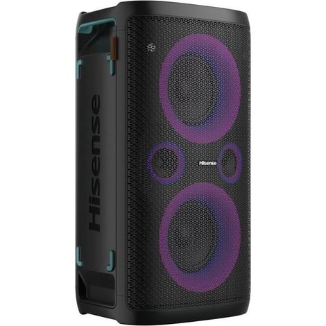 Hisense – Enceinte nomade Bluetooth 300W – Autonomie 15h – Son exceptionnel pour salle de bain – Design robuste et portable