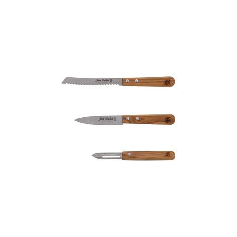 Jean Dubost Set 3 Coltelli in Legno di Olivo (1/3)