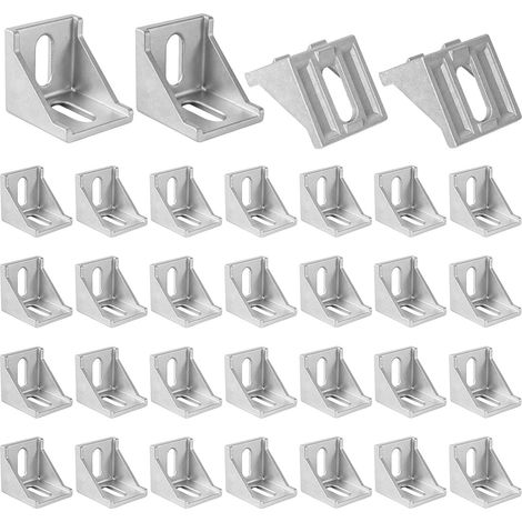 32 Pièces Équerre Support Mural pour Profilé,Matériel de Fixation Angulaire 40x40 Profilé Alu équerre Fixation pour Profilés en Aluminium,Profilés de Pilier,Connexions Accessoires (1/5)